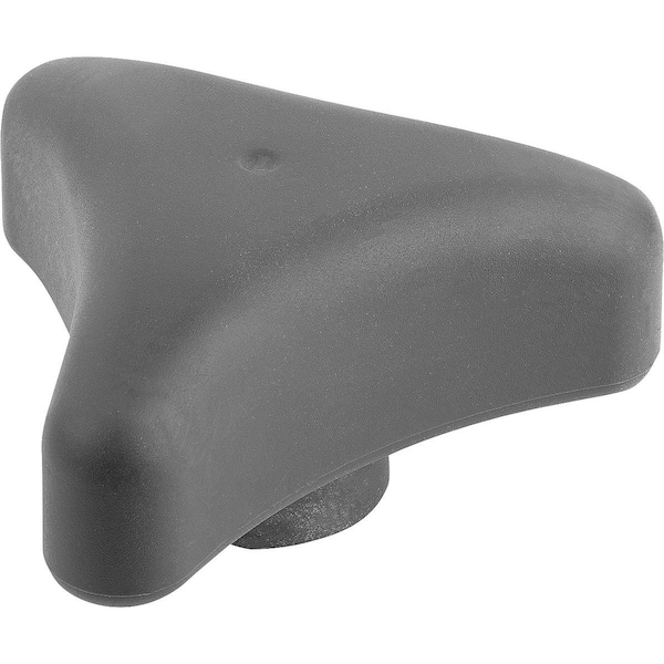 Kipp Triangular Grip Ergonomic D=M10 D1=80 H=37, Form:K Plastic, Black Ral7021, Comp:Stainless Steel K0785.08010 - main